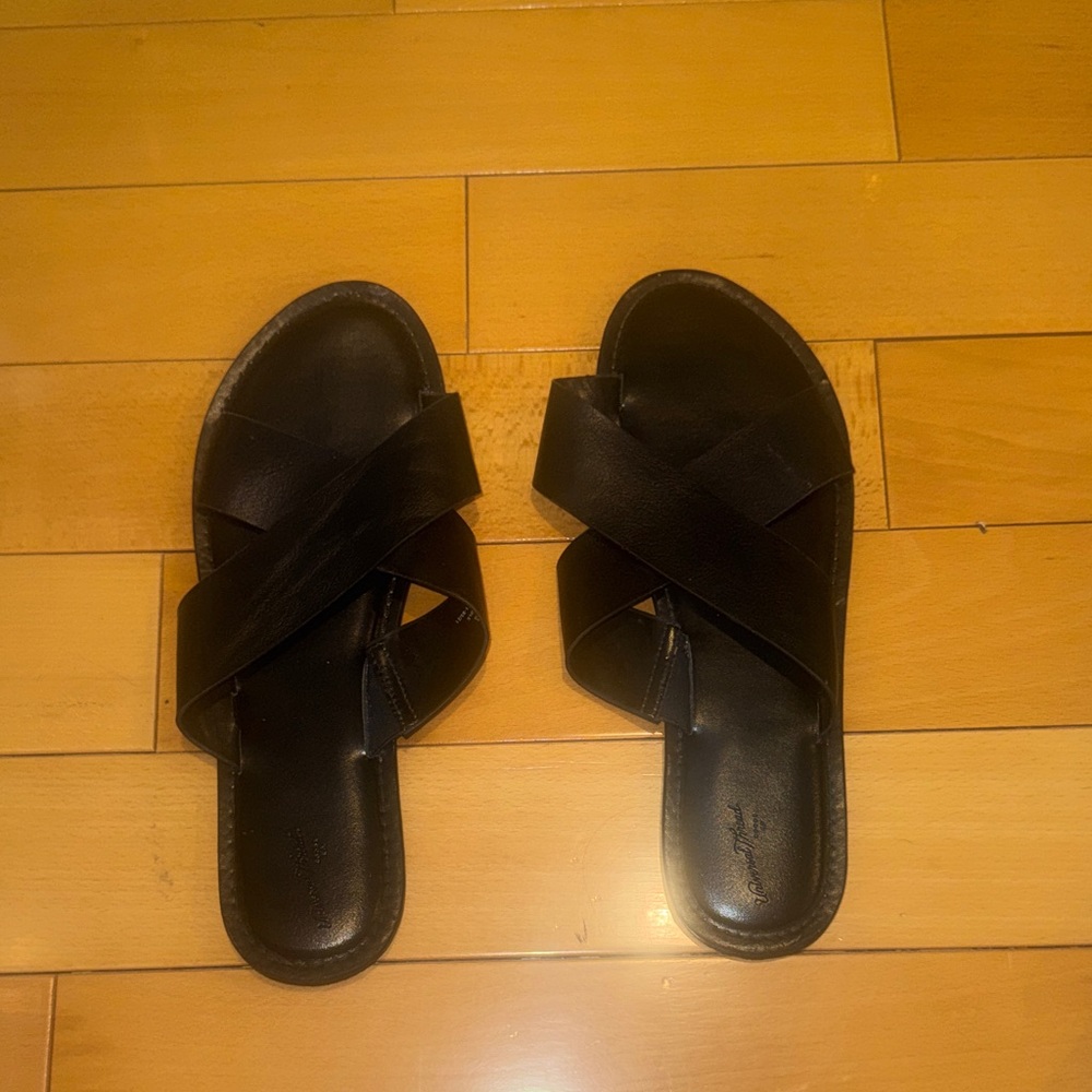 Leather Slide Sandals